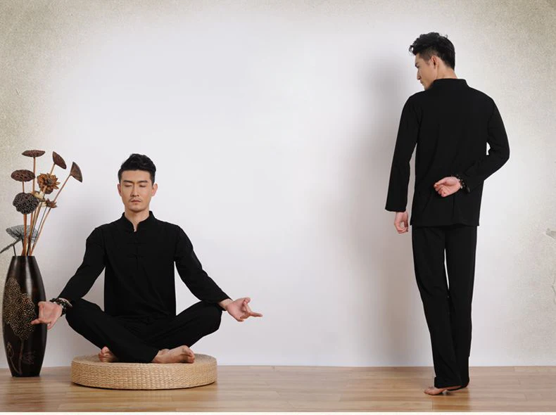 3 цвета черный/синий высококачественный лайкра хлопок Мужской костюм для йоги, одежда для медитации, одежда для дзен, одежда для тренажерного зала, костюмы для айцзи кунг-фу