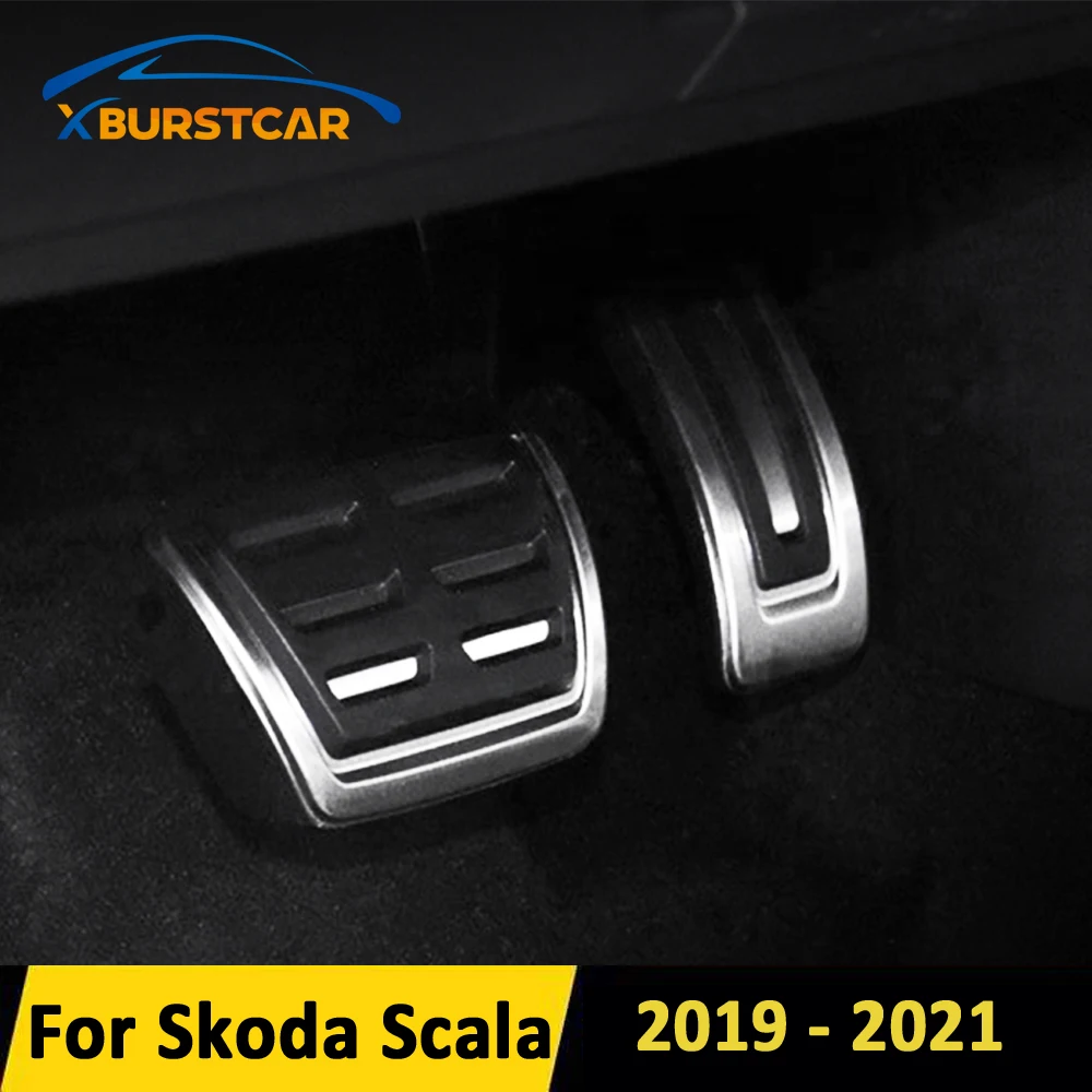 Xburstcar Auto Автомобильные Педали Газ Тормоз Сцепление Защитная Крышка Педали для Skoda Scala 2019 2020 2021 AT MT LHD RHD Запасные Части