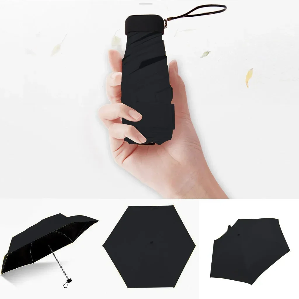 Женский переносной карманный складной мини-зонт, плоский легкий зонт, 5-кратный солнцезащитный зонт, дорожный зонт-зонт