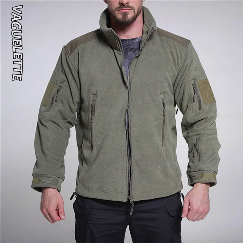 Мужская теплая военная тактическая куртка с воротником стойкой VAGUELETTE, Ветрозащитная спортивная флисовая армейская куртка, пальто